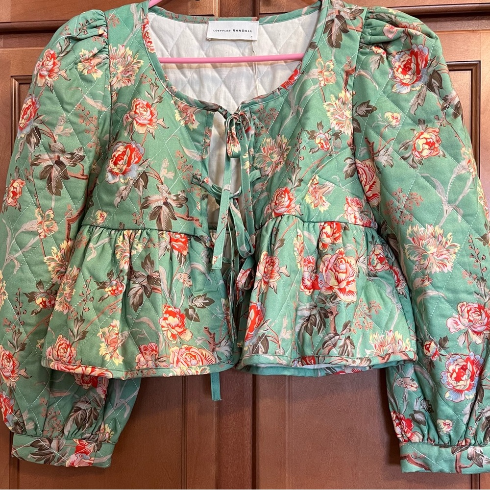 Loeffler Randall Floral Green Jacket